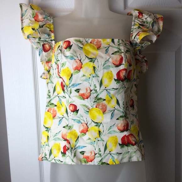 Aqua Adorable Floral Tank Top Smoked Back, Ruffled Sleeve - Picture 6 of 10